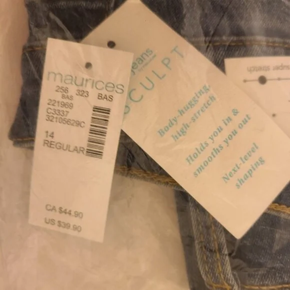 New Maurices High Rise Sculpt Straight Jean - 16 Regular - Picture 4 of 4